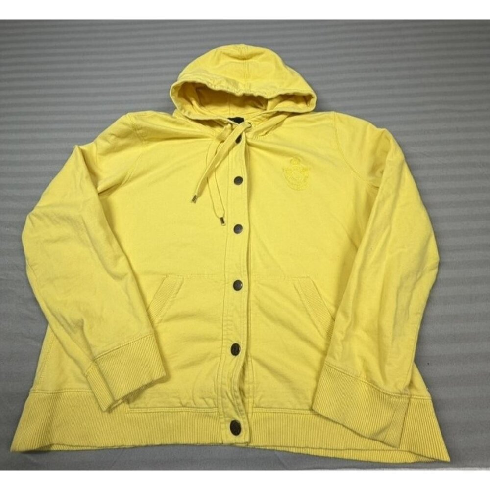 Ralph Lauren LRL Jeans Co Hoodie Womens XL Yellow Cotton Logo